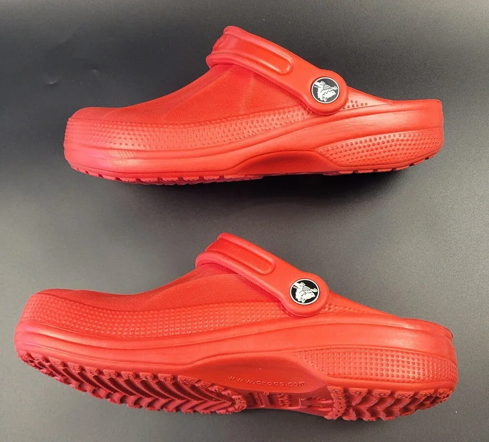 Crocs Clog Shoes Unisex Mens Size 4 Womens 6 Red Slip On Comfort Sandals Foam